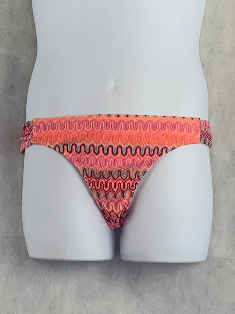 Hobie Juniors Ziggy Crochet Hipster Bikini Swim Bottom, Coral Pink Multi, XL